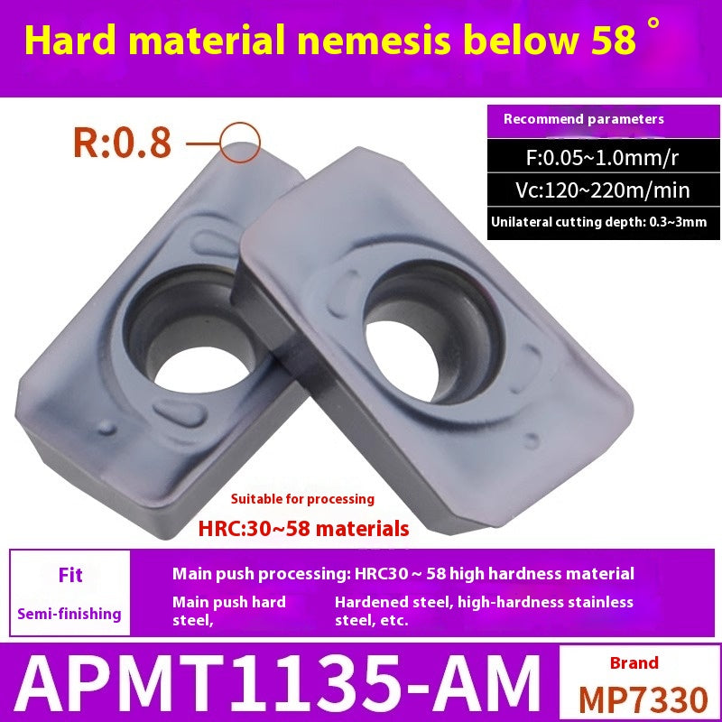 6008 CNC Milling Inserts APMT1135 Milling Blade 1604 Milling Head for Aluminum Alloy R0.8 Coated Rough Milling Machine Tool Pellets Shandong Denso Pricision Tools Co.,Ltd.